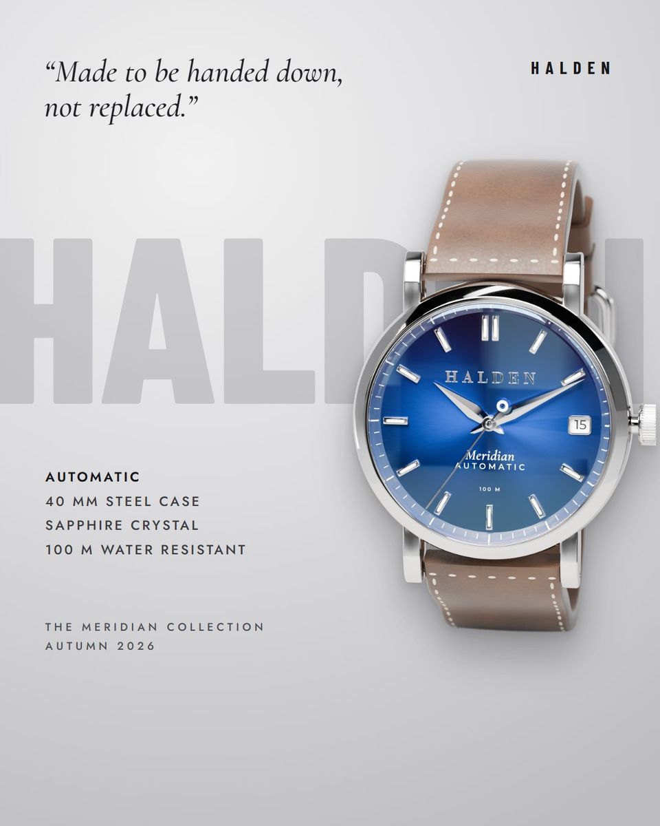 HALDEN Automatic watch ad, Big model name layout